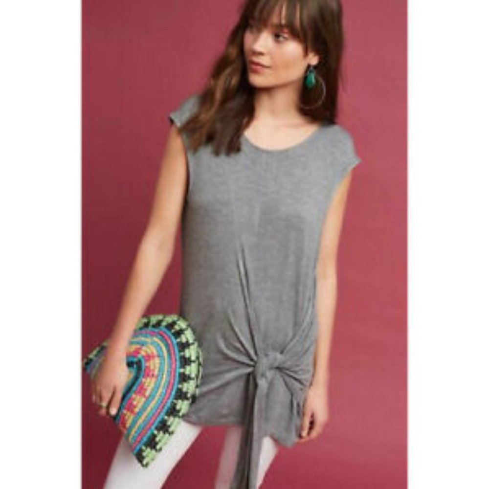 Anthropologie Vanessa Virginia Dayla Front Tie Tunic Top